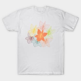 illustration of blooming amaryllis flowers T-Shirt